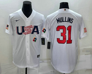 Men's USA Baseball #31 Cedric Mullins 2023 White World Classic Stitched Jerseys,We sell and wholesale Men's USA Baseball #31 Cedric Mullins 2023 White World Classic Stitched Jerseys on line form chian!
